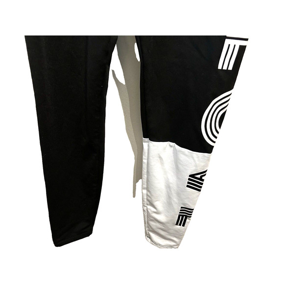 Women’s SHEIN Black And White LOVE Athletic Track Elastic Waist Pants Small 4 6 - Picture 5 of 7